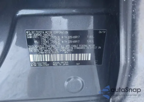 2014 Toyota Rav4 Le z USA, uszkodzony, nr VIN JTMBFREV4EJ008331